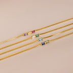 Mehrfach Baguette Geburtsstein Armband – Luftli