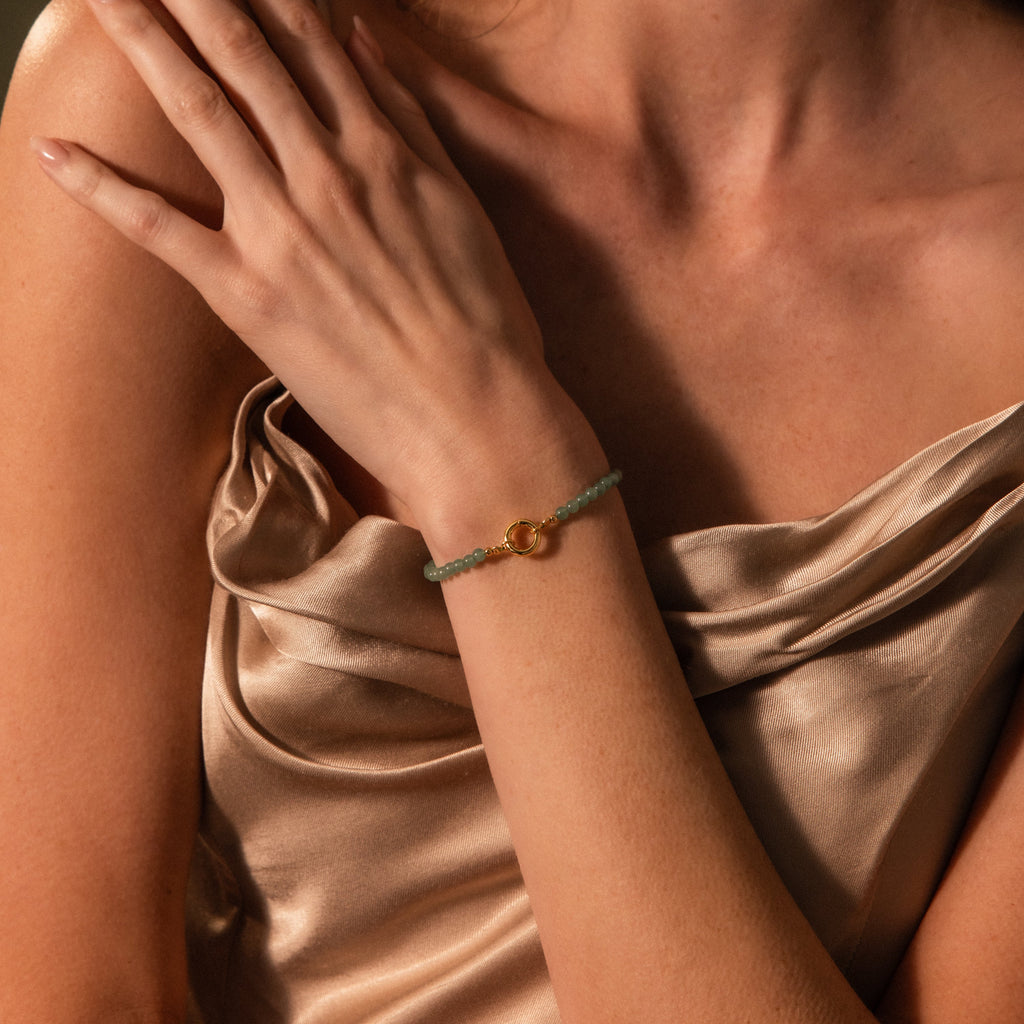 Perlen Jade Charm Armband – Luftli