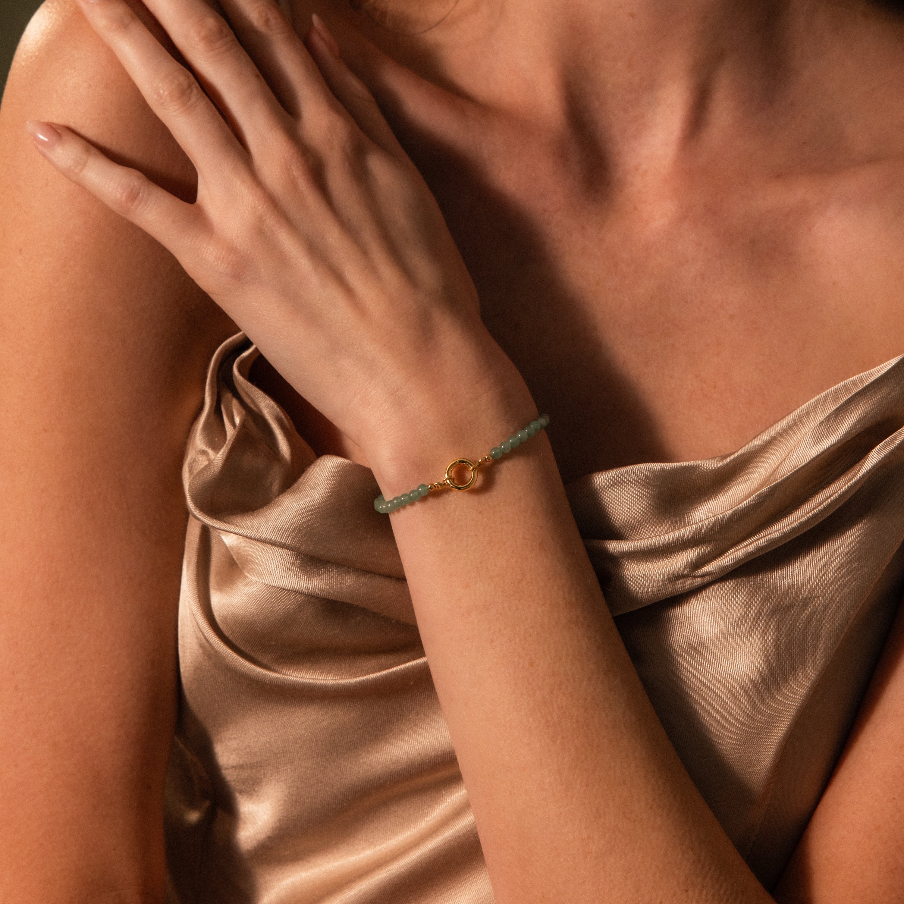 Perlen Jade Charm Armband – Luftli