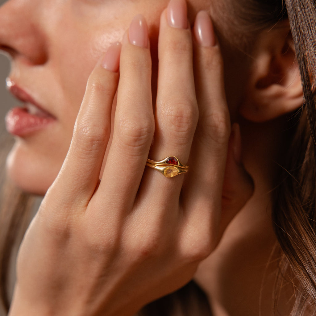 Skulpturaler Toi et Moi Ring Set – Luftli