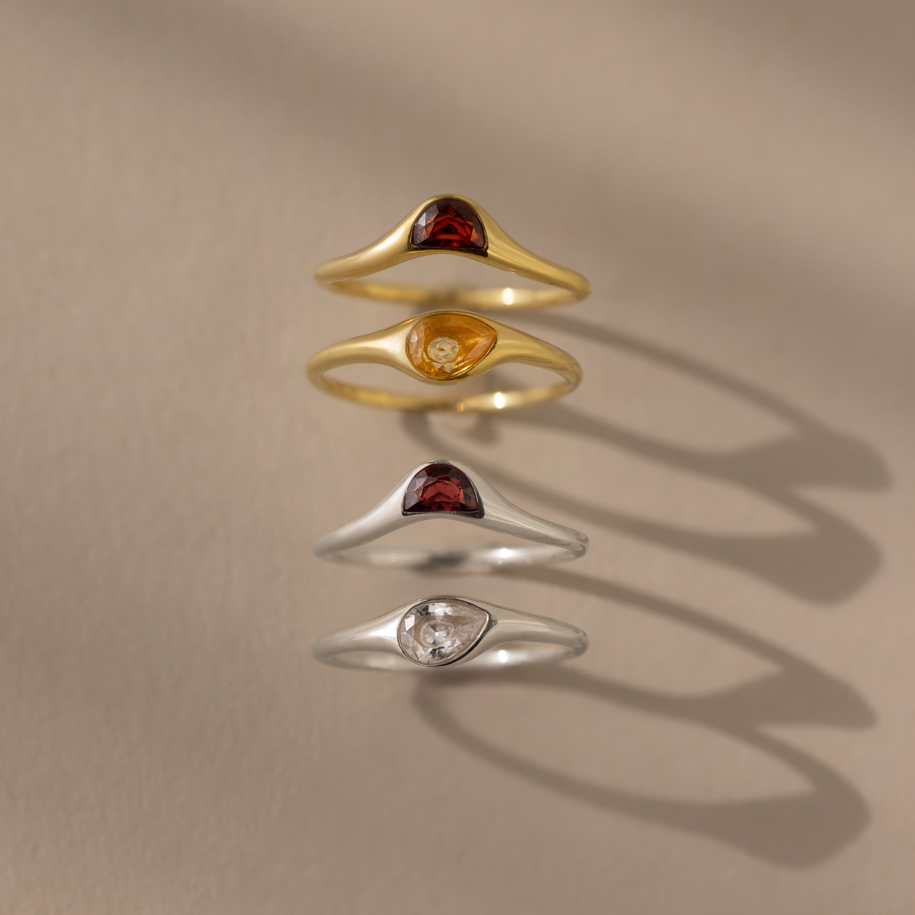Skulpturaler Toi et Moi Ring Set – Luftli