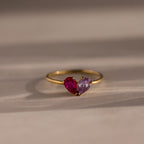 Toi et Moi Tropfen Herz Ring – Luftli
