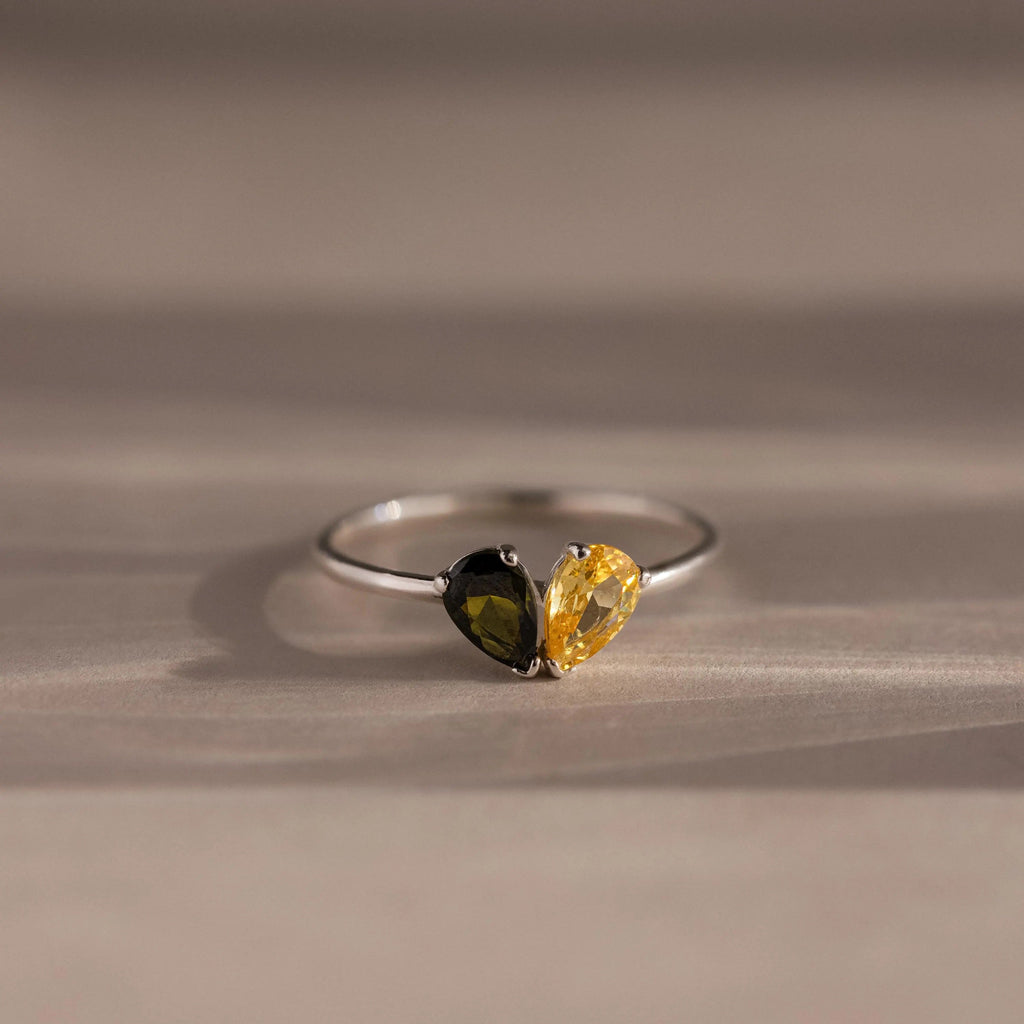 Toi et Moi Tropfen Herz Ring – Luftli