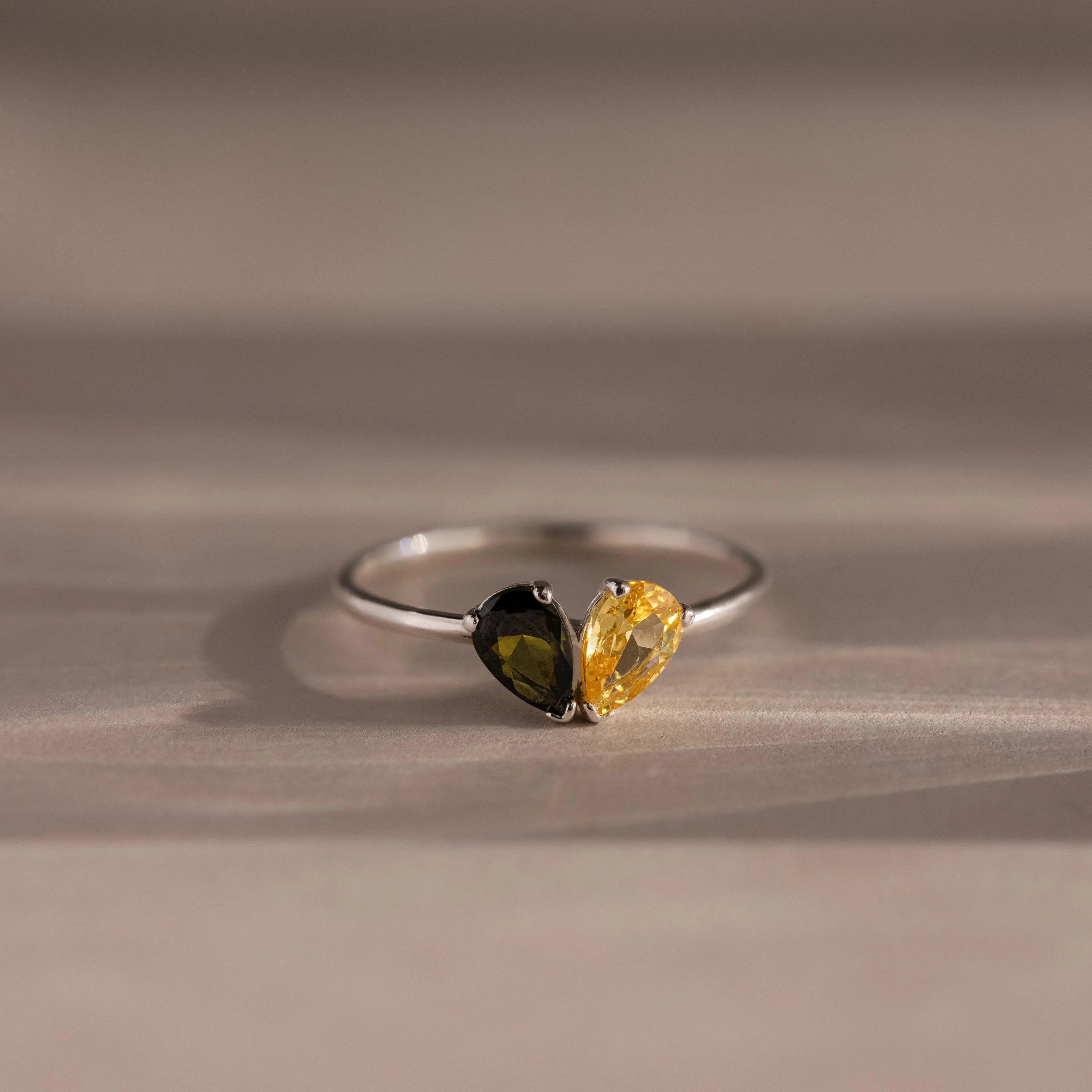 Toi et Moi Tropfen Herz Ring – Luftli