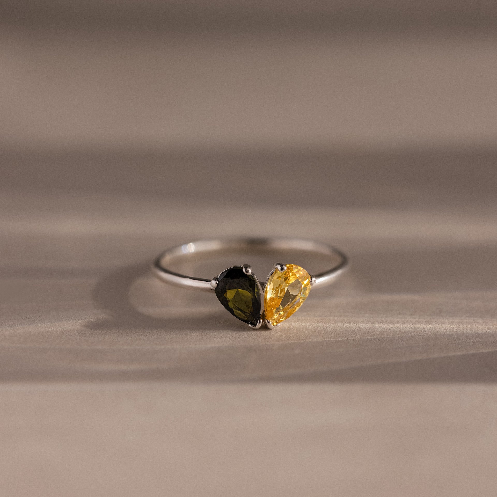 Toi et Moi Tropfen Herz Ring – Luftli