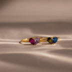 Toi et Moi Tropfen Herz Ring – Luftli