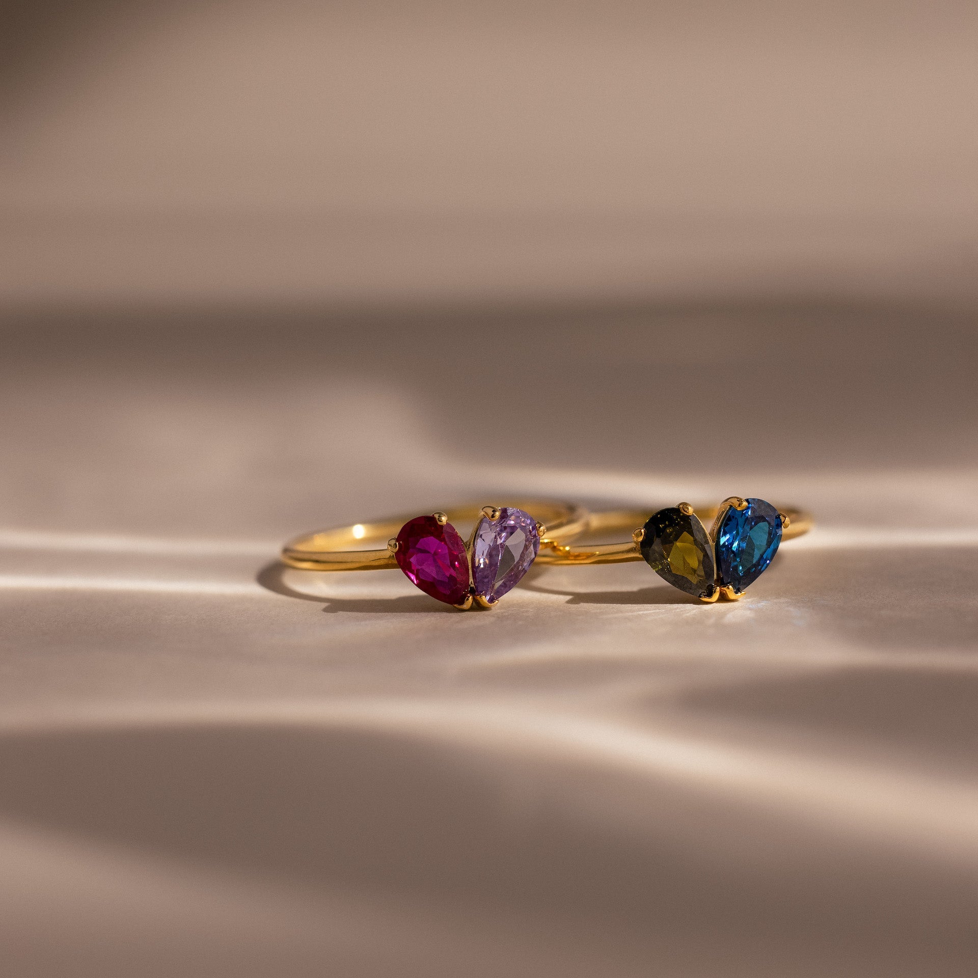 Toi et Moi Tropfen Herz Ring – Luftli
