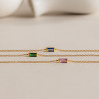 Zartes Baguette Geburtsstein Armband – Luftli