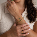 Zartes Baguette Geburtsstein Armband – Luftli