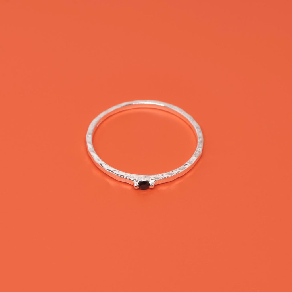 Hammered black ring