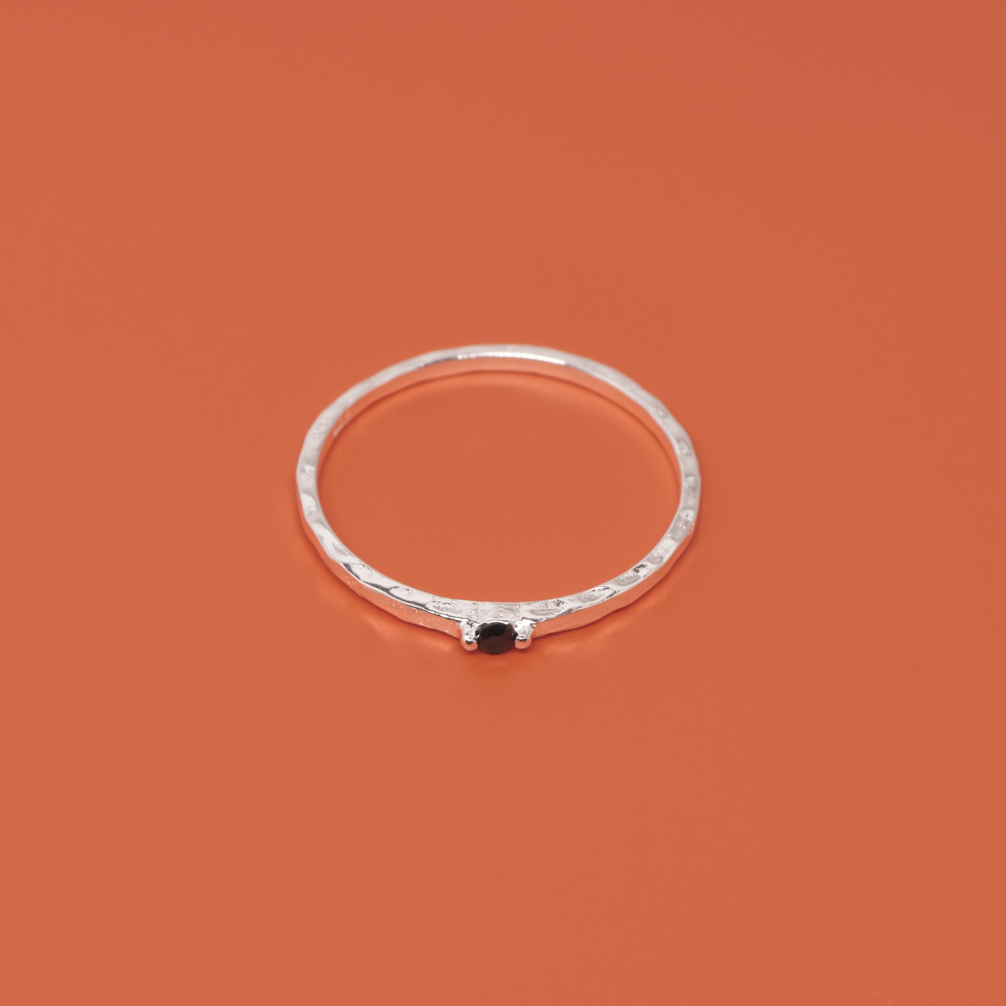 Hammered black ring