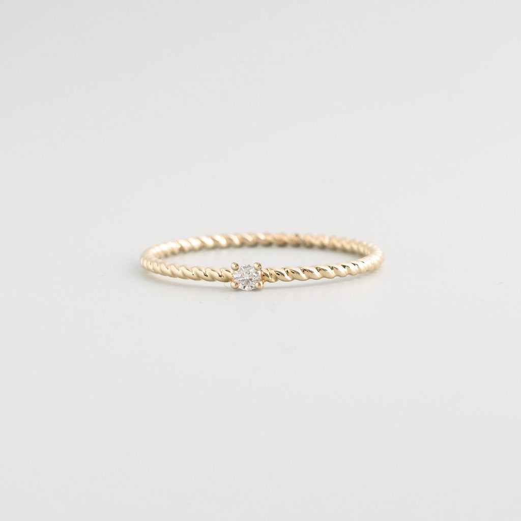 Twisted diamond ring | solid gold