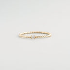 Twisted diamond ring | solid gold