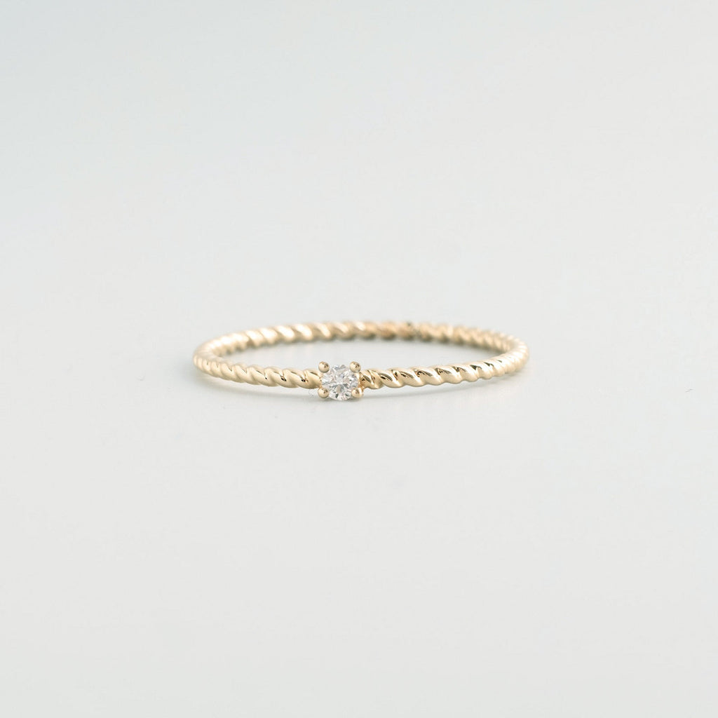 Twisted diamond ring | solid gold